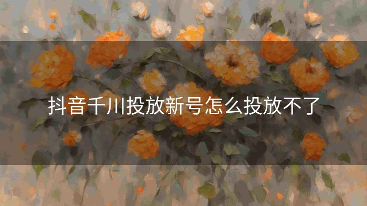 抖音千川投放新号怎么投放不了 抖音千川投放新号怎么投放不了
