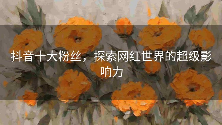抖音十大粉丝，探索网红世界的超级影响力