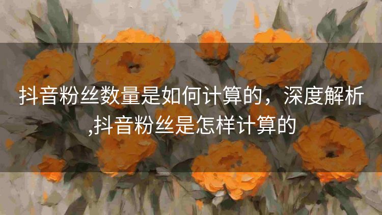 抖音粉丝数量是如何计算的,深度解析,抖音粉丝是怎样计算的 抖音粉丝数量是如何计算的,深度解析,抖音粉丝是怎样计算的