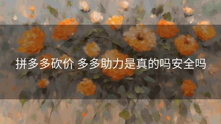 拼多多砍价 多多助力是真的吗安全吗 拼多多砍价 多多助力是真的吗安全吗