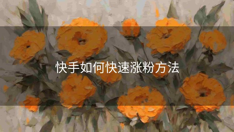 快手如何快速涨粉方法