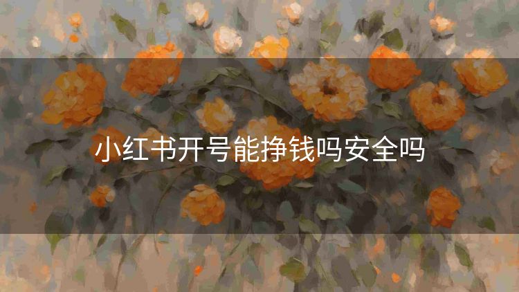 小红书开号能挣钱吗安全吗 小红书开号能挣钱吗安全吗