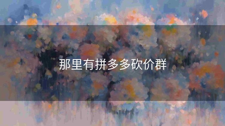 那里有拼多多砍价群 那里有拼多多砍价群