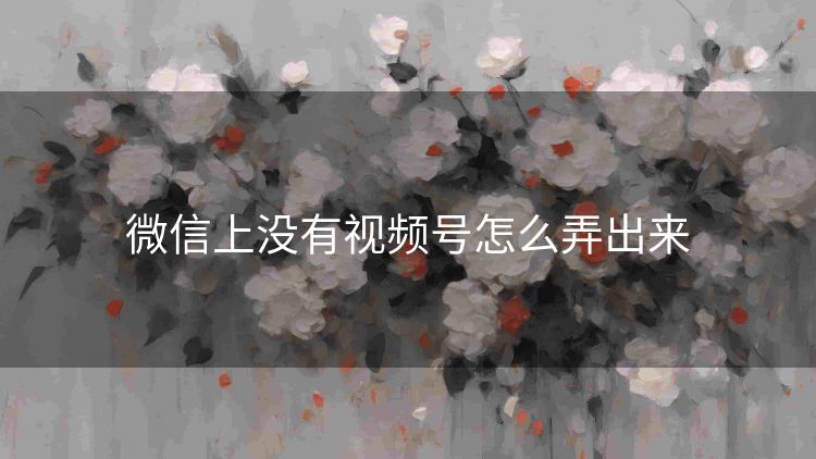 微信上没有视频号怎么弄出来 微信上没有视频号怎么弄出来
