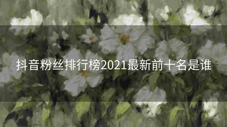 抖音粉丝排行榜2021最新前十名是谁