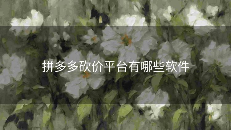 拼多多砍价平台有哪些软件 拼多多砍价平台有哪些软件