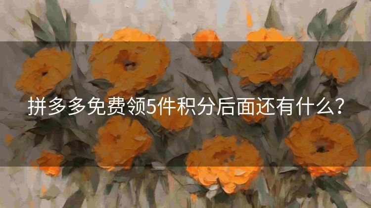 拼多多免费领5件积分后面还有什么? 拼多多免费领5件积分后面还有什么?