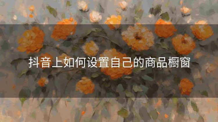 抖音上如何设置自己的商品橱窗