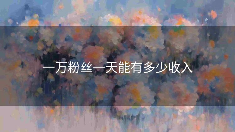 一万粉丝一天能有多少收入