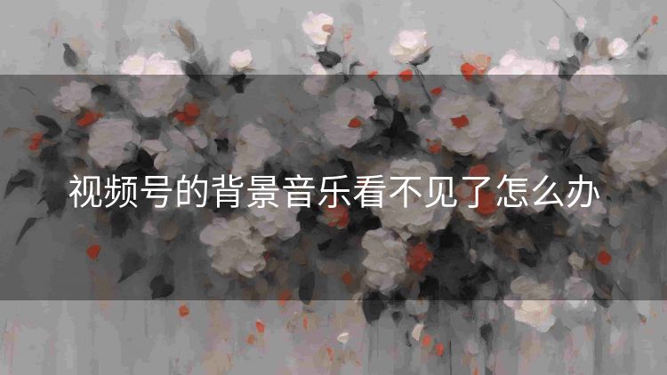 视频号的背景音乐看不见了怎么办 视频号的背景音乐看不见了怎么办