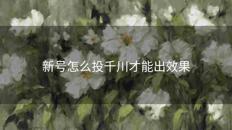 新号怎么投千川才能出效果 新号怎么投千川才能出效果