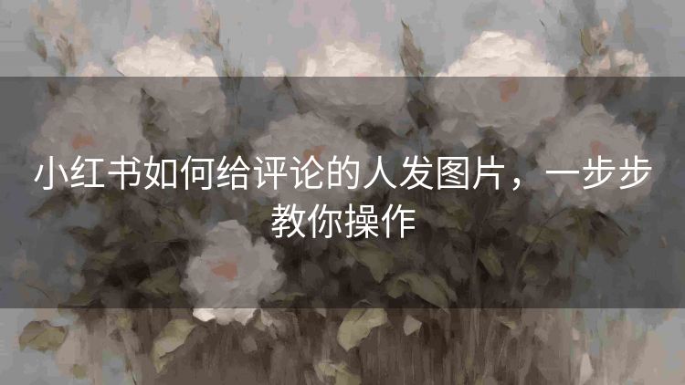 小红书如何给评论的人发图片,一步步教你操作 小红书如何给评论的人发图片,一步步教你操作