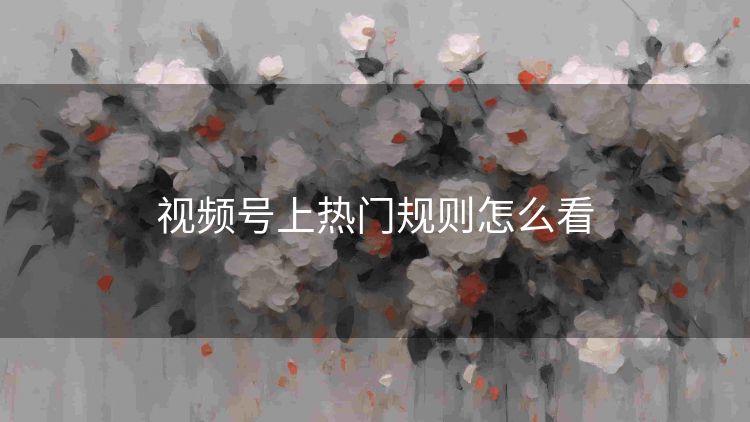 视频号上热门规则怎么看 视频号上热门规则怎么看