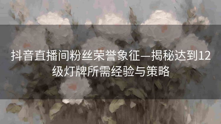 抖音直播间粉丝荣誉象征—揭秘达到12级灯牌所需经验与策略 抖音直播间粉丝荣誉象征—揭秘达到12级灯牌所需经验与策略
