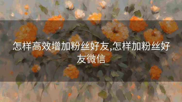 怎样高效增加粉丝好友,怎样加粉丝好友微信 怎样高效增加粉丝好友,怎样加粉丝好友微信