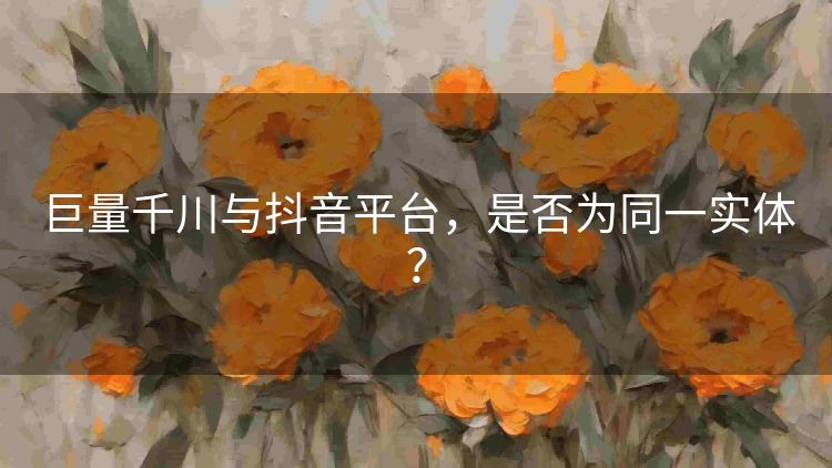 巨量千川与抖音平台，是否为同一实体？