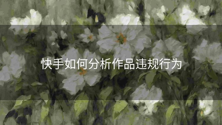 快手如何分析作品违规行为 快手如何分析作品违规行为
