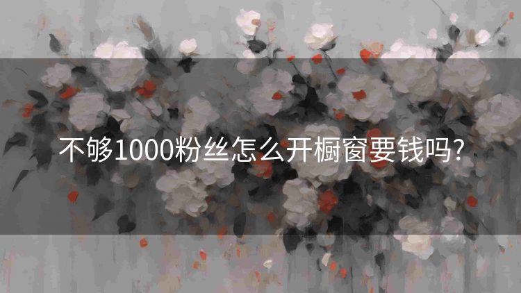 不够1000粉丝怎么开橱窗要钱吗?
