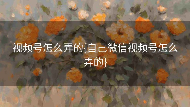 视频号怎么弄的{自己微信视频号怎么弄的} 视频号怎么弄的{自己微信视频号怎么弄的}