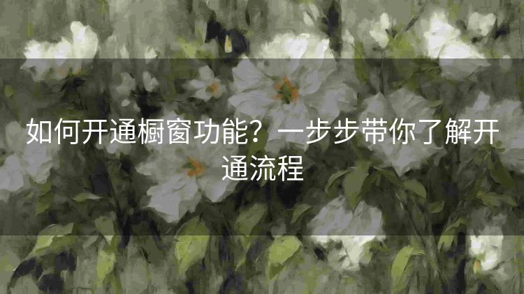 如何开通橱窗功能?一步步带你了解开通流程 如何开通橱窗功能?一步步带你了解开通流程