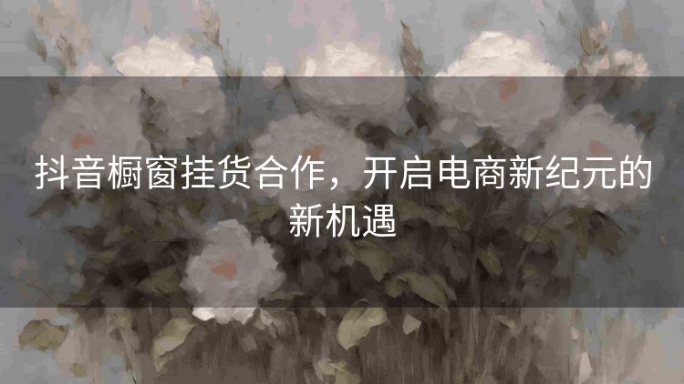 抖音橱窗挂货合作，开启电商新纪元的新机遇