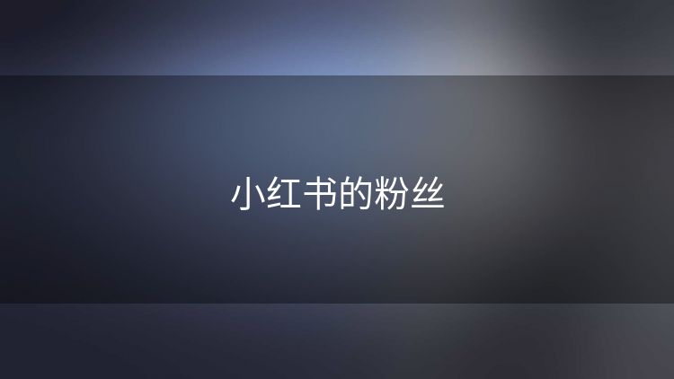 小红书的粉丝 小红书的粉丝