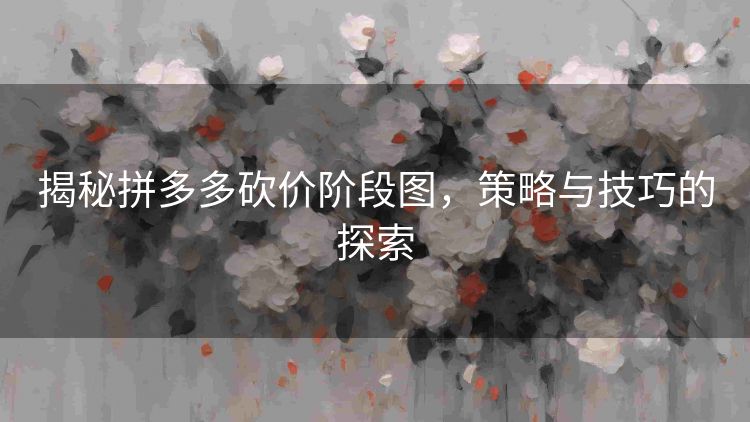 揭秘拼多多砍价阶段图，策略与技巧的探索