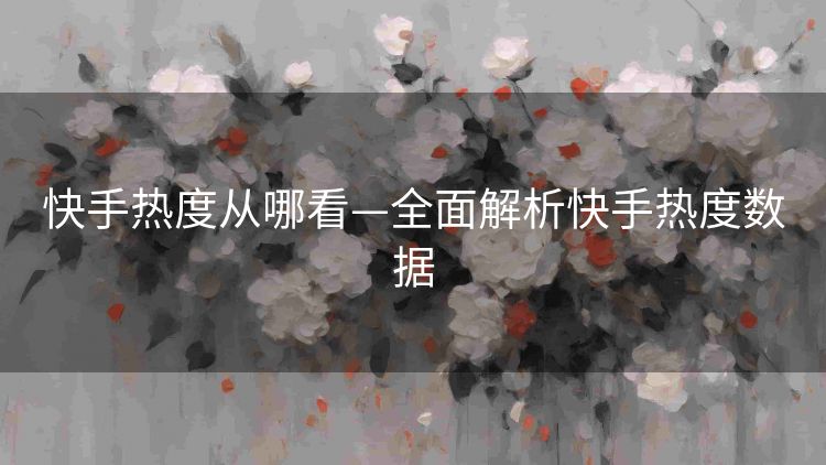 快手热度从哪看—全面解析快手热度数据 快手热度从哪看—全面解析快手热度数据
