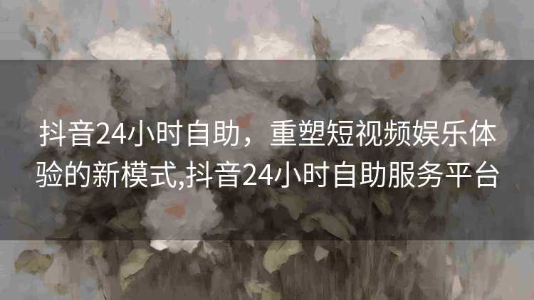 抖音24小时自助，重塑短视频娱乐体验的新模式,抖音24小时自助服务平台