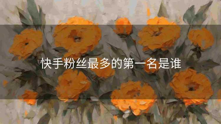 快手粉丝最多的第一名是谁