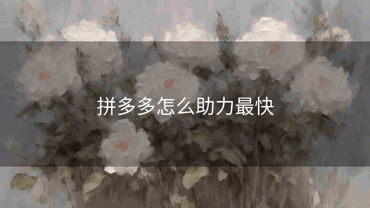 拼多多怎么助力最快 拼多多怎么助力最快