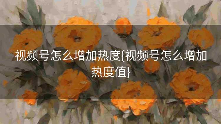 视频号怎么增加热度{视频号怎么增加热度值} 视频号怎么增加热度{视频号怎么增加热度值}