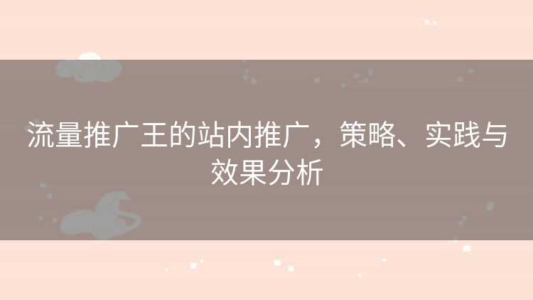 流量推广王的站内推广,策略、实践与效果分析 流量推广王的站内推广,策略、实践与效果分析